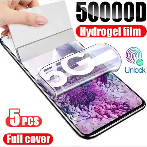 5PCS Full Cover Hydrogel Film For Samsung Galaxy S25 S24 S23 S22 S21Ultra Screen Protector For Samsung A14 A34 A54 Soft Film