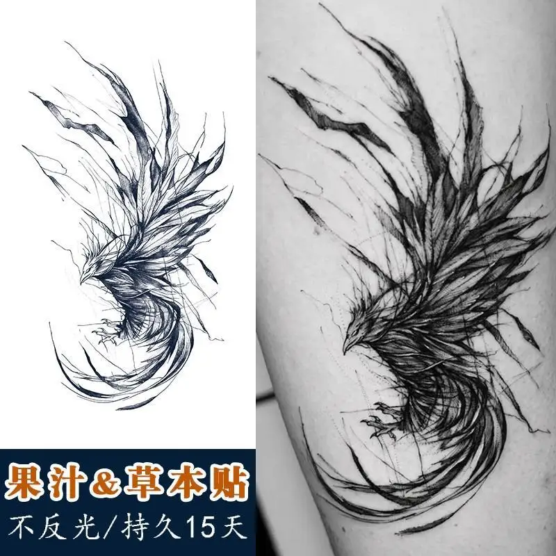 

Herbal Phoenix Lasting Fake Tattoo for Woman Man Arm Art Tattoo Sticker Punk Temporary Tattoos Waterproof Tatuajes Temporales