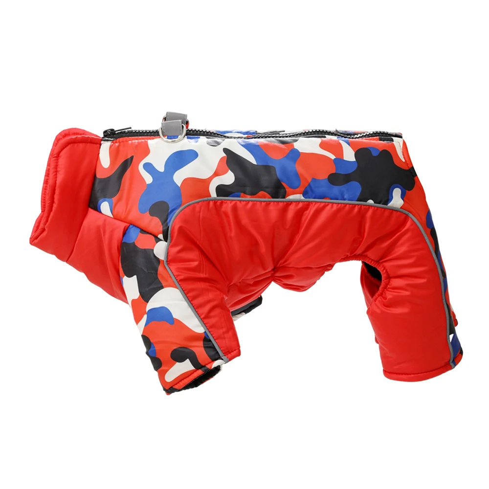 Winddichter, warmer Haustier-Overall mit D-Ring, reflektierendem Winter-Overall mit Füllung für kleine und mittelgroße Hunde, Yorkie, Mops, Mantel mit Tarnmuster – Detail 8