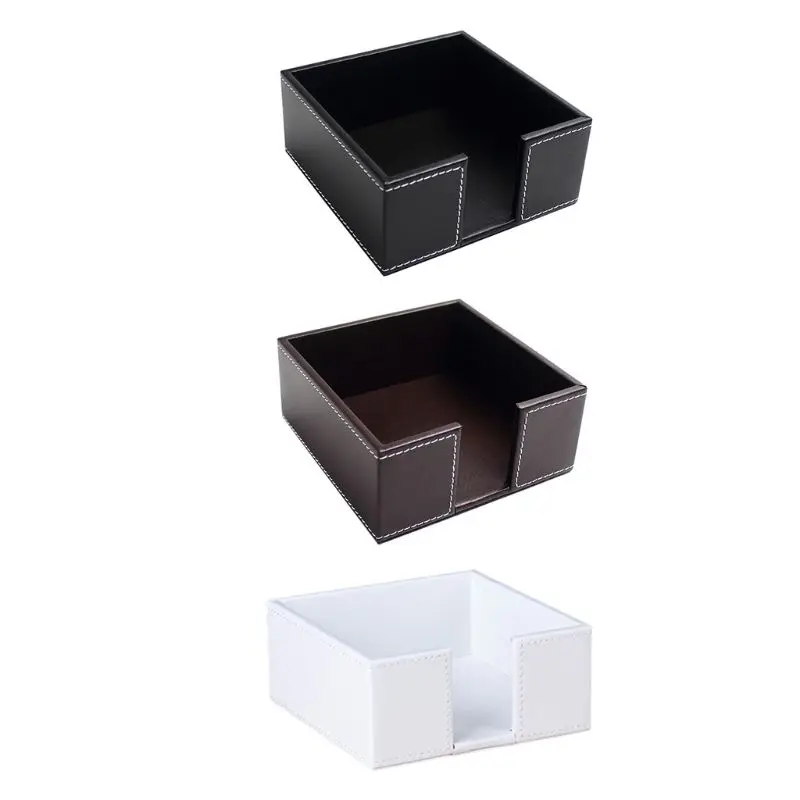 PU Leather Square Cocktail Napkin Holder Tissue Box Paper Serviette Dispenser Ba 87HA