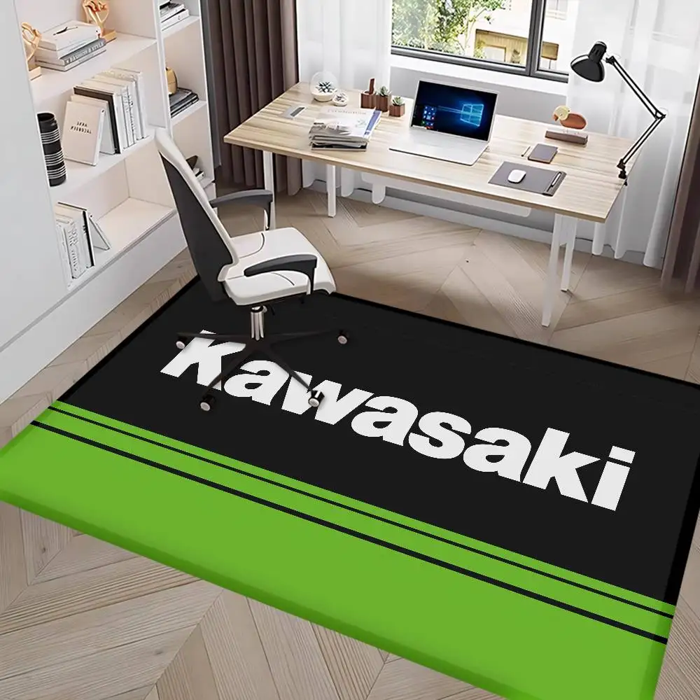 Kawasaki Motorcycle Logo Bathroom Mat Non-Slip Laundry Room Mat Laundry Decor Balcony Child Living Room Toilet Rug