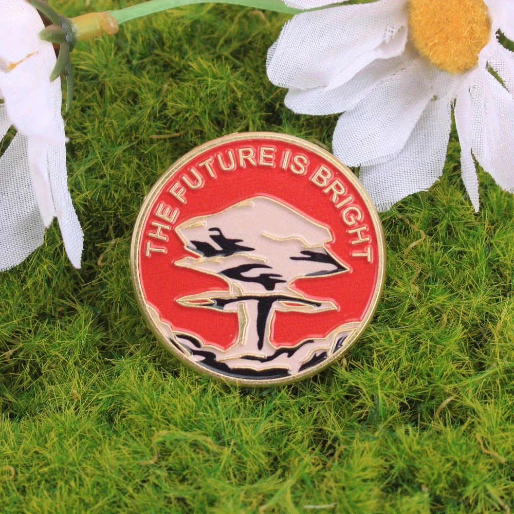 With the Theme of Anti-War, the Future Is Bright. Circular Badge Enamel Brooch and Lapel Clothing Accessories, Pins for Backpack