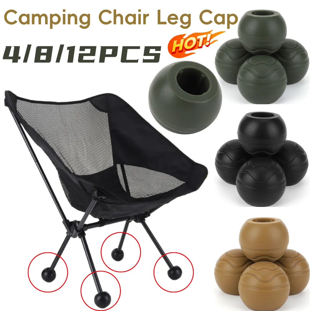 

4Pcs Stabilizing Rubber Ball Feet Shock Absorption Outdoor Chair Leg Tips Ball Cap Moon Chair Foot Cover for Helinox Chair