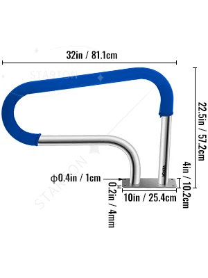 Factory Direct 2026 Swimming Pool Stair Rail w/ Mount Base Plate & Complete Mounting Accessories