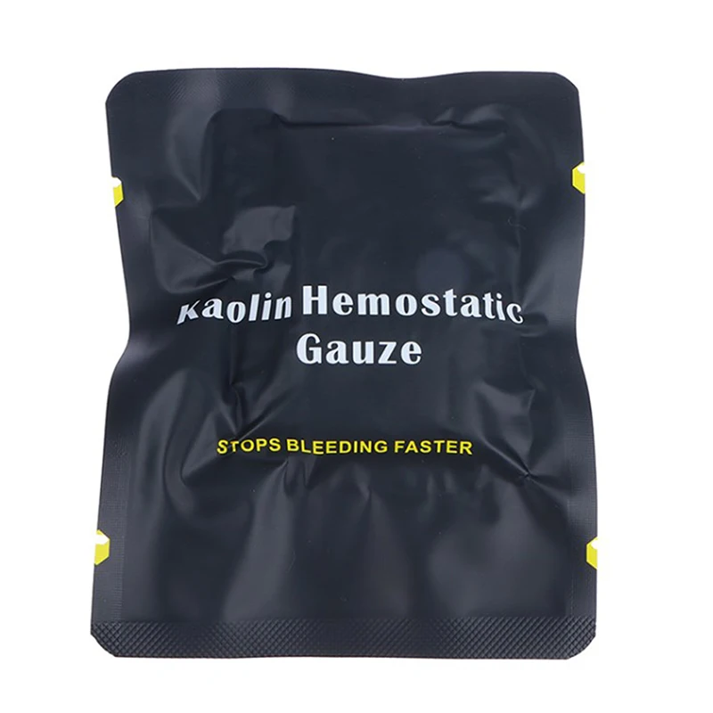 Medical Wound Dressing Hemostatic Kaolin Gauze Combat Emergency Trauma Z-Fold Soluble For Ifak Tactical Military First Aid Kit