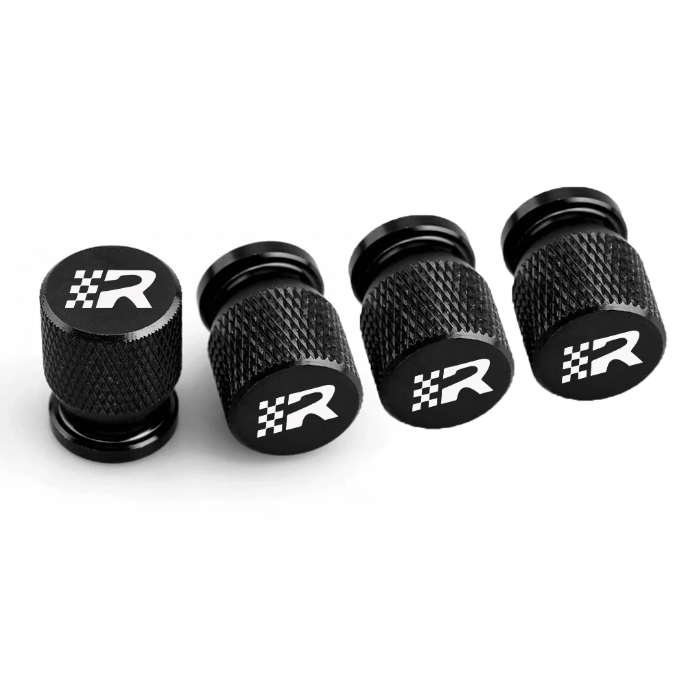 4PCS Car Wheel Tire Valve Core Cap R logo Styling For Seat Leon Cupra Cordoba R ALTEA IBIZA Ateca Fender Toledo Rear Nameplate