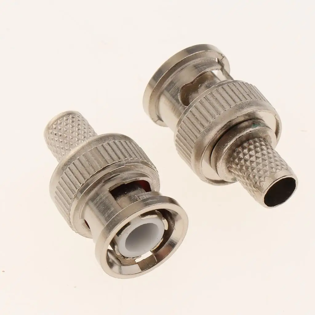 BNC Coaxial Cable Crimp on Male Connector Plastic Plug for RG60 Ethernet Video Application