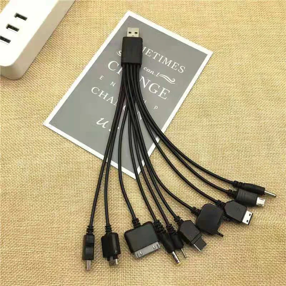10in1 Charging Cable Multi Charger Cable USB2.0 Data Cable for Camera Phone MP3 PDA PSP Cord for KG90 Sony Phone Samsung Tablet