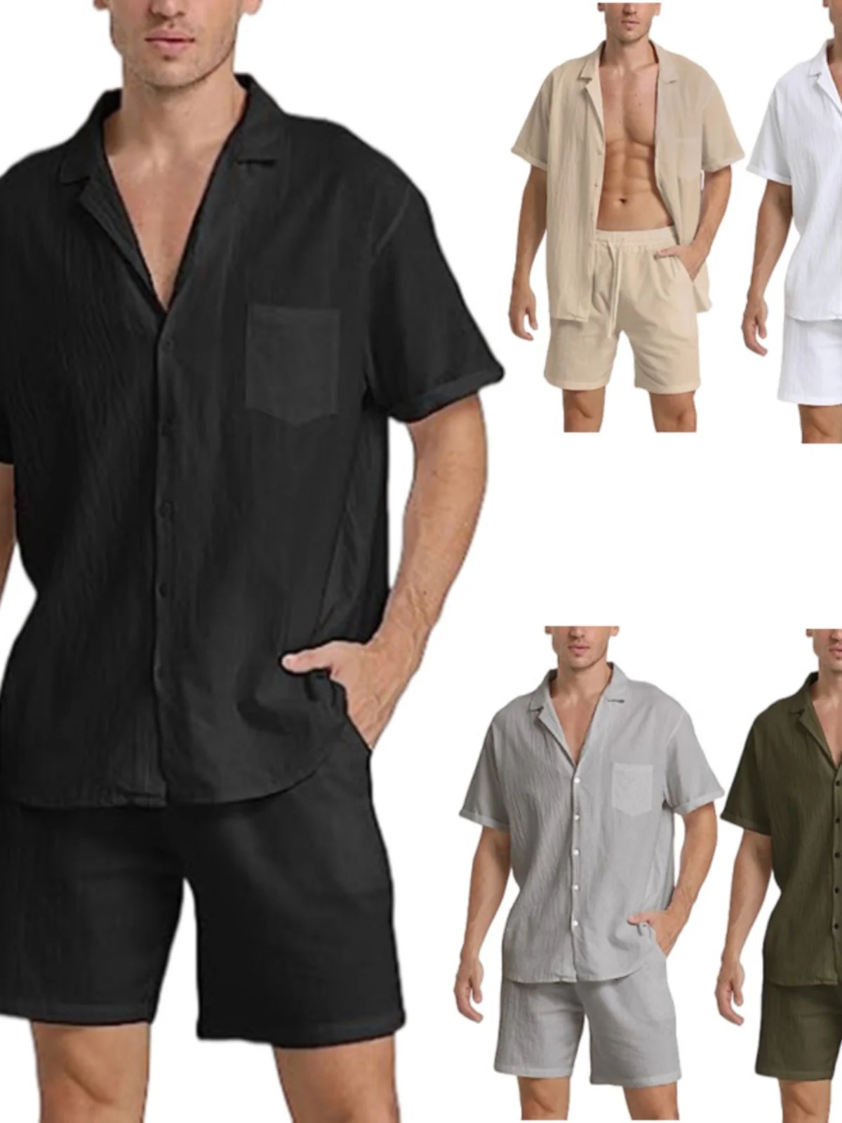 

Summer Men's Casual irt And orts Set Faionable M Clothing ort Sve ort Pants Ensemble for Men