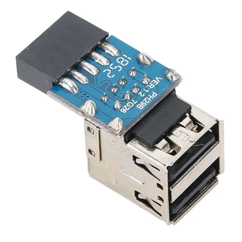 

Practical 2 Ports USB2.0 USB Adapter 9PIN Compact USB2.0 Extended Expansion Port Portable USB Converter PC Computer Equipment