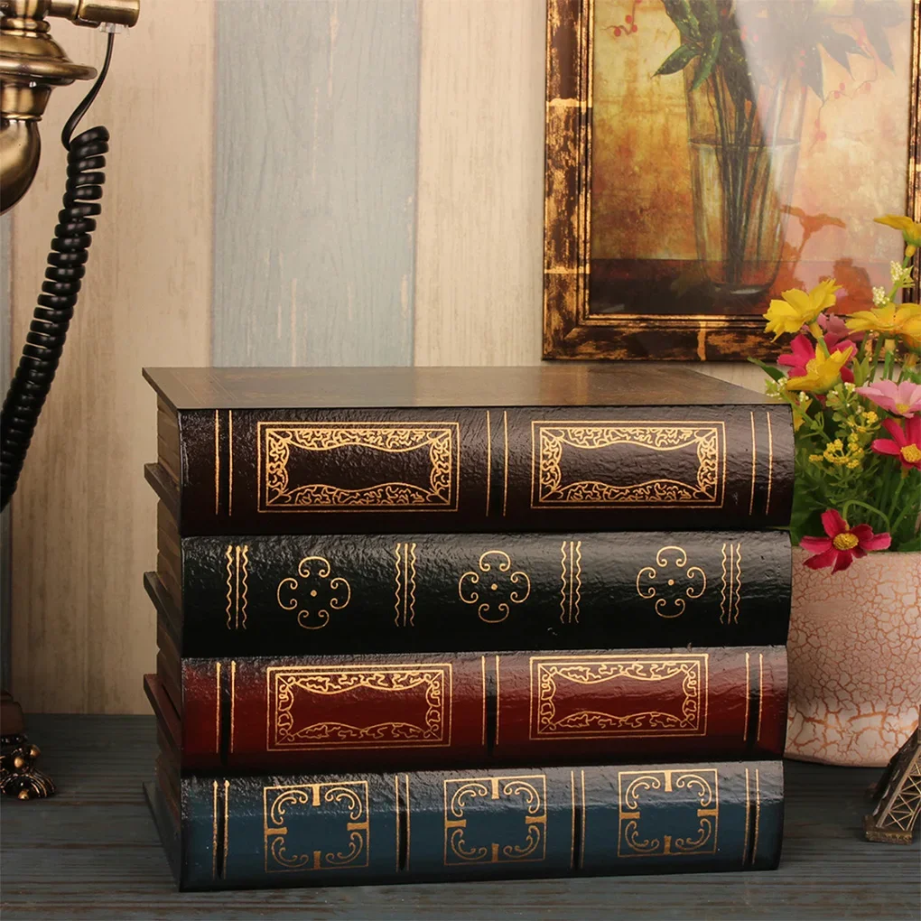 European Retro Fake Book Shape Storage Box Ornaments Office Decoration Secret Item Organizer Household Items Collection