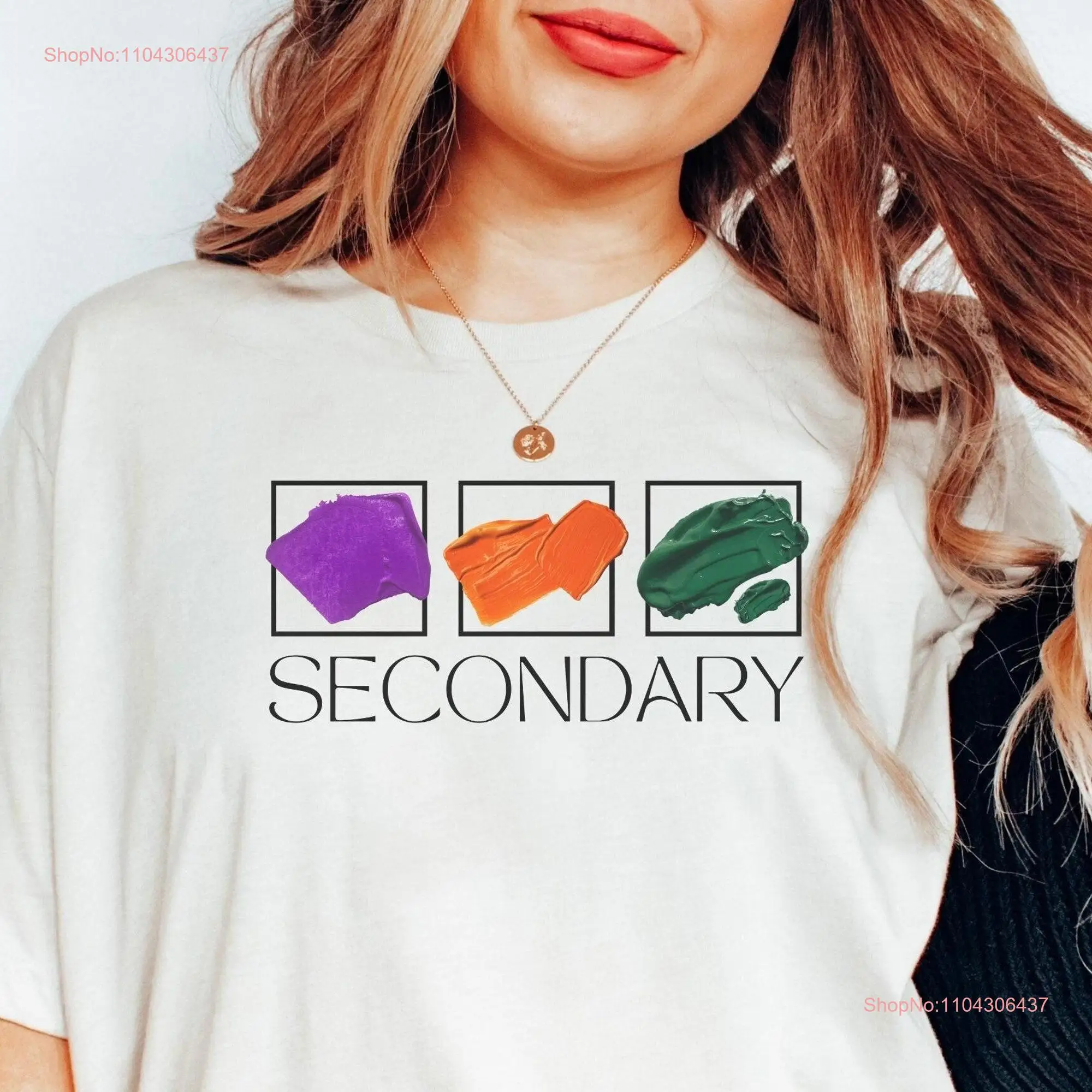 Art Teacher T Shirt Secondary Colors Color Theory for Class Artist Lover long or short sleeves