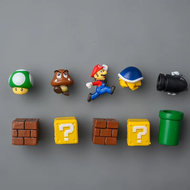 Game Super Marios Refrigerator Sticker Set Toy Anime Figure Three-dimensional Refrigerator Door Decorative Children Toy Gifts