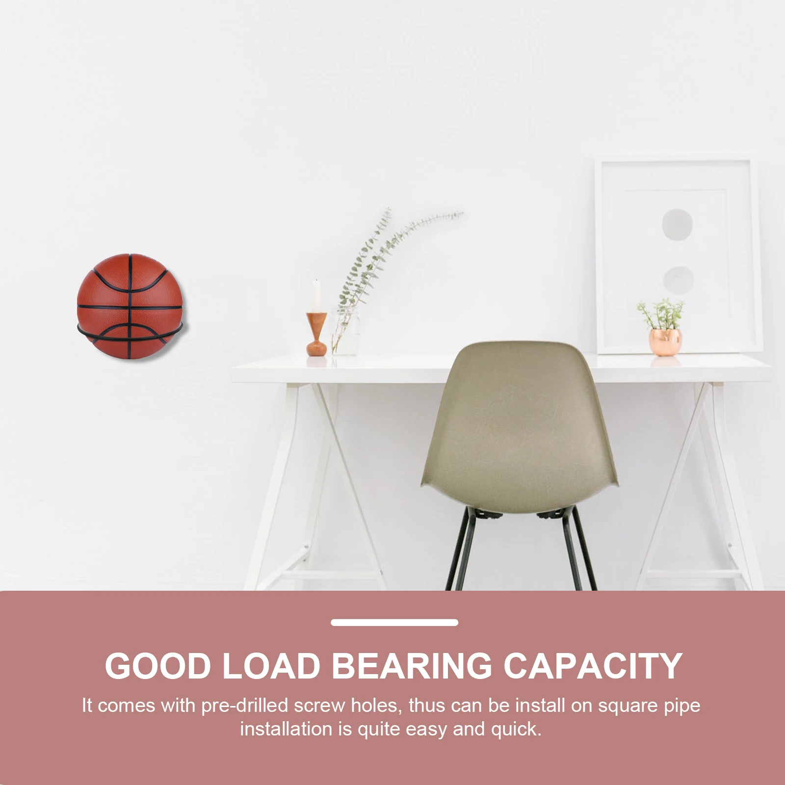 

2pcs Basketball Stand Wall Mount Bracket Storage Frame Display Palm Black Holder Durable Iron Multi-purpose Balls Rack Fitness