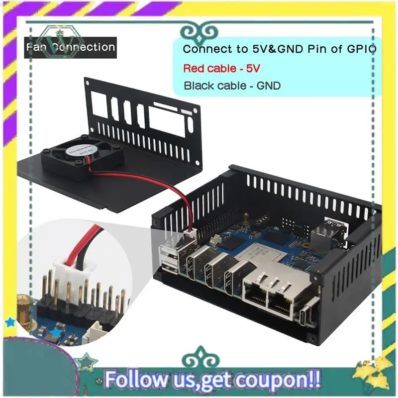 

NEW For Orange Pi 5 Plus Case, Metal Enclosure With Cooling Fan And Heatsink For Orange Pi 5 Plus 4GB/8GB/16GB Durable Easy To U