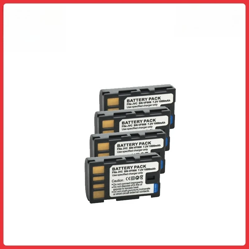 

Сменный аккумулятор BN-VF808, 4 шт., 1000 мАч, для видеокамер JVC GZ-MS100 MS120 MS126 HD30 HD40