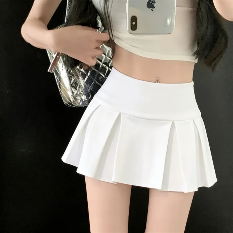 Sexy American Low Waist Ultra Short Skirt 2026 Summer New A-Line Anti-Light Pure Desire Pleated Skirt Women's Casual Style