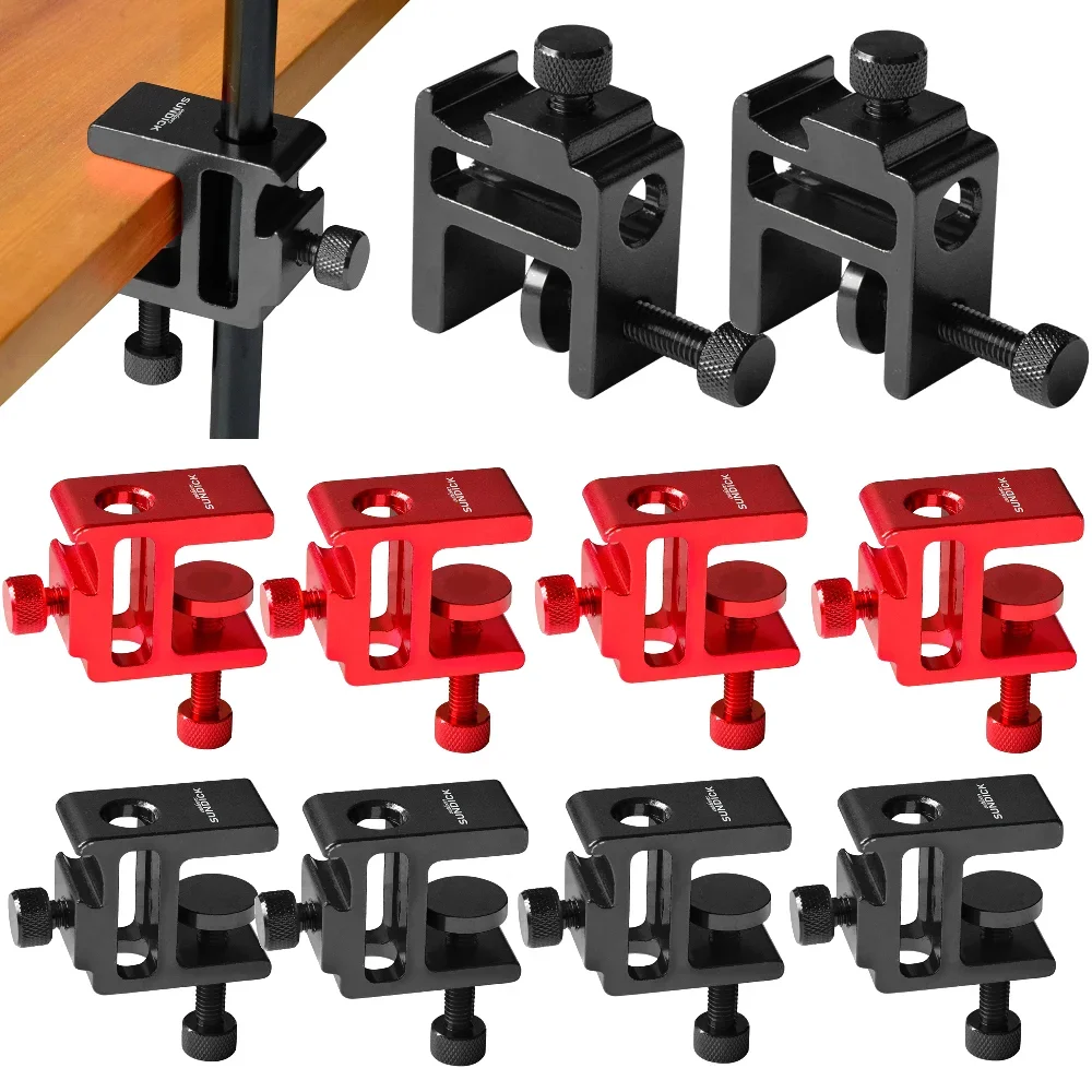 360 Degree Rotation Table Mount Clamp Aluminum Alloy Lantern Stand Clip Adjustable Height Camping Lamp Pole Table Clip for Table