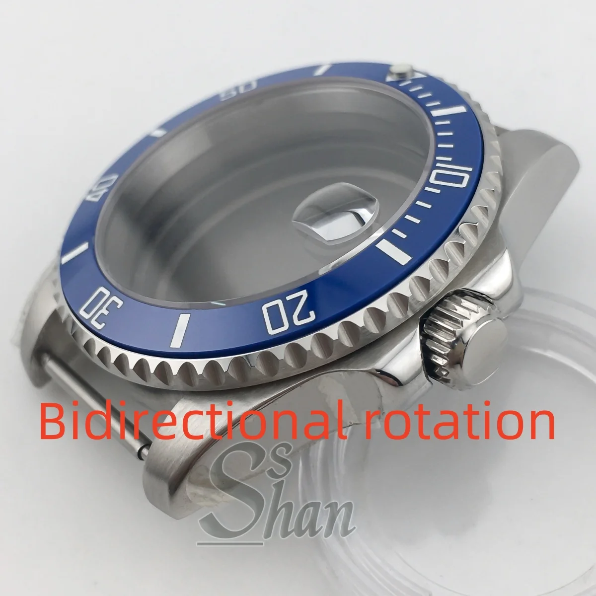 

40MM NH35 case ceramic bezel sapphire crystal NH34 NH35 NH36 NH70 NH72 ETA2824 Miyota movement GMT bidirectional rotating case