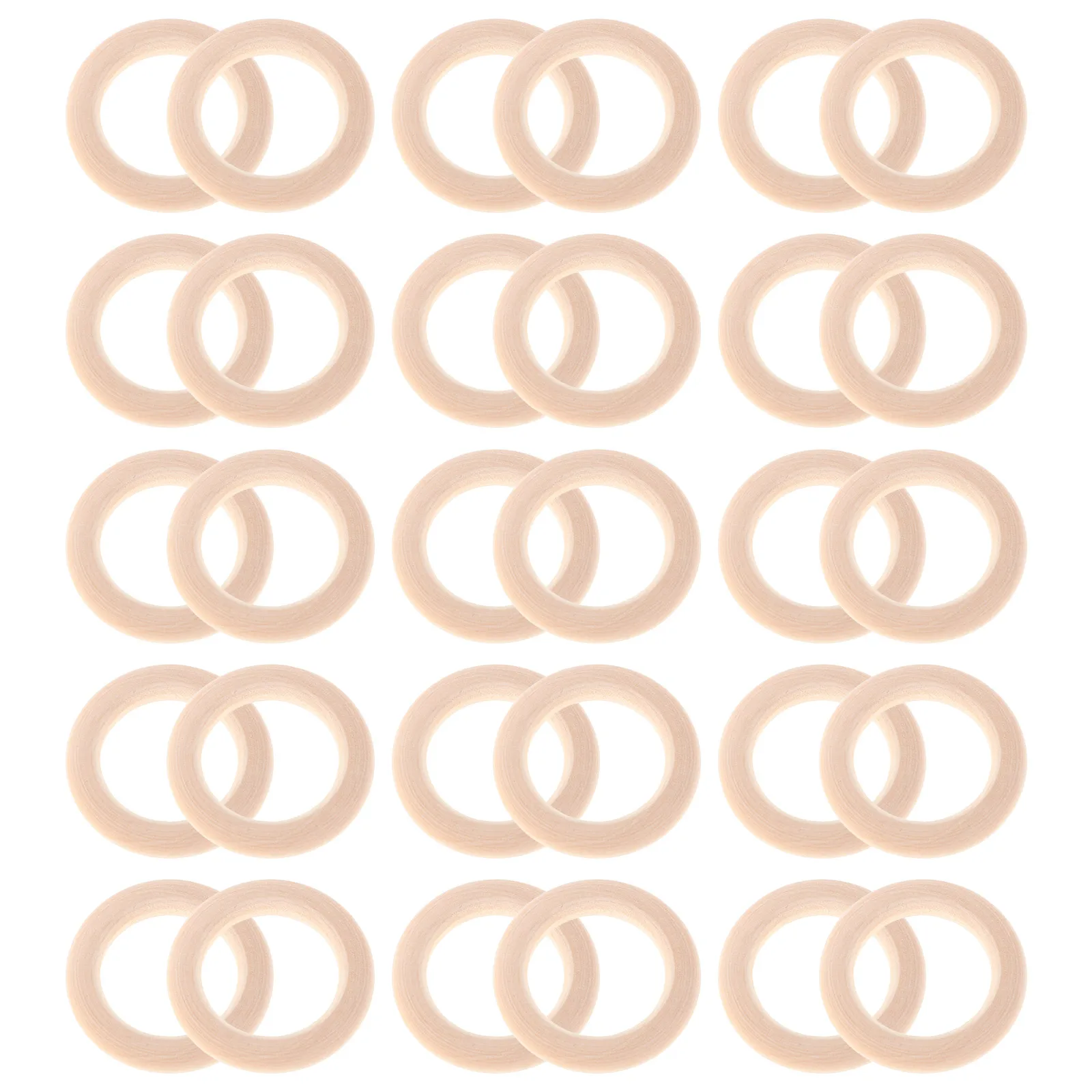 

80Pcs Wooden Craft Hoops Natural Solid Wood Rings Unfinished for DIY Macrame Pendant Connectors Craft Supplies