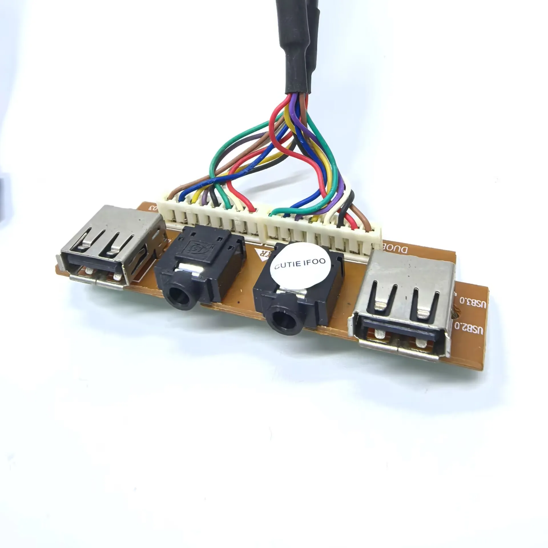 Caja de host para computadora de escritorio, chasis, panel frontal, E/S USB2.0 AC97/HD, micrófono de Audio, auriculares, Cable de enchufe de 3,5mm, 75mm