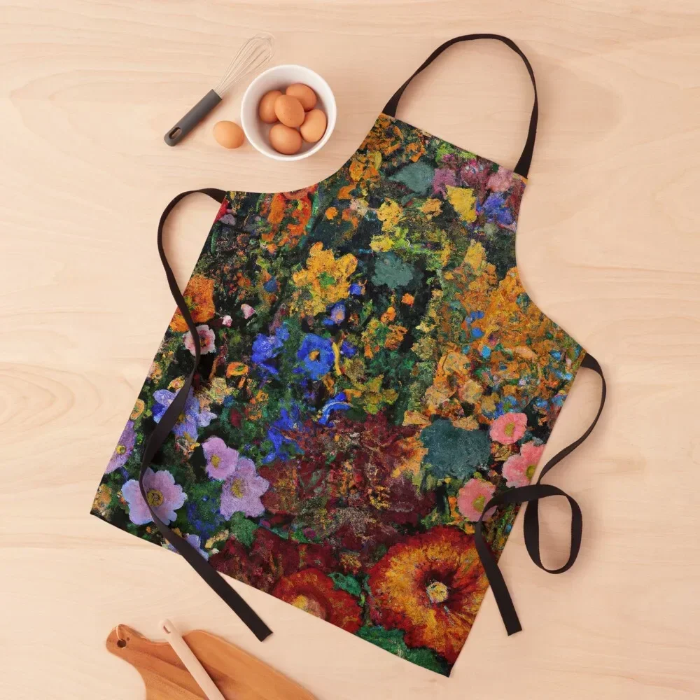

Gustav Klimt Flower Garden Apron Men'ss christmas kitchen Chef Uniform Woman Apron