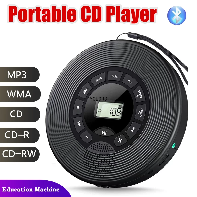 Portable CD Player and MP3 Player with Anti Skip Protection and Dual Stereo Speaker Education Machine Student Play 