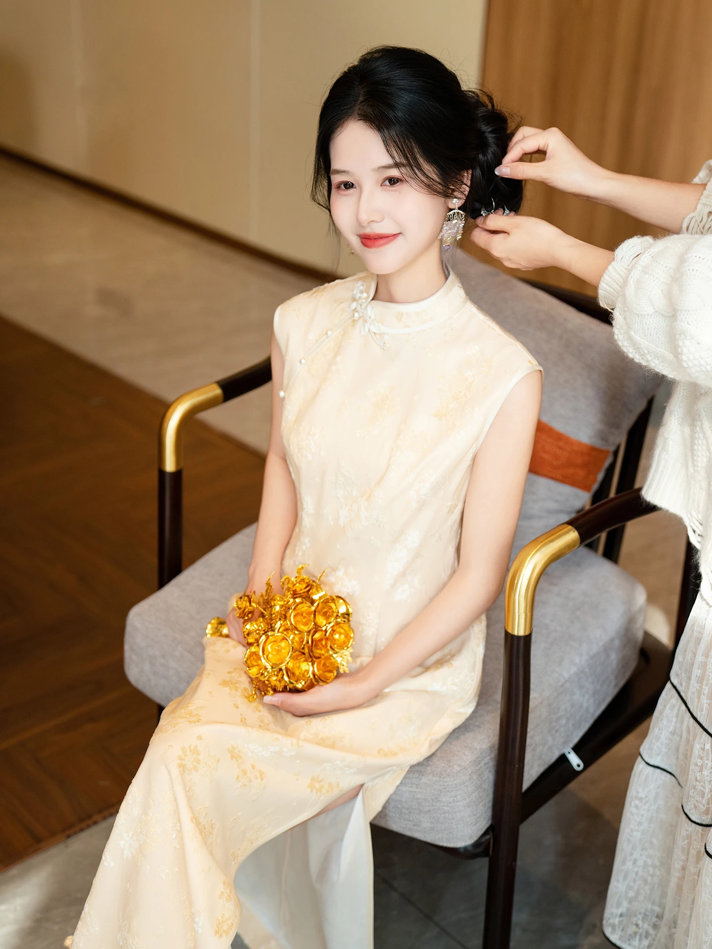 

Свадебное ципао SuAisulu без рукавов, в китайском стиле, длинное, дышащее, комфортное, летнее, новинка для невесты