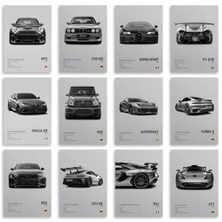 Póster de arte de pared de coches famosos, R8, RS3, M3, M5, G63, AMG, F40, STO, Mural decorativo, decoración moderna del hogar, regalo de cumpleaños sin marco