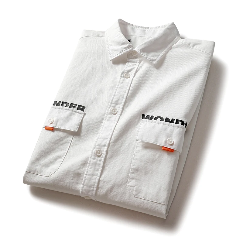 

Casual High-Stitch Texture Men's ort-Sve Point Collar White irt Breathable Moisture-ng Summer Faion Urban Sle