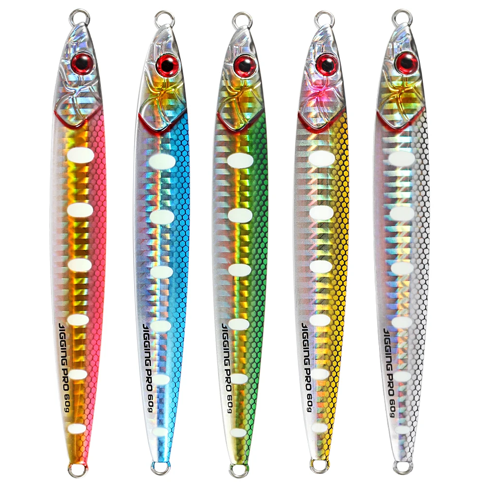 JIGGINGPRO 60g 80g 100g Sardine Minnow Metalowe Przynęty Jigowe Przynęta do Jigowania z Brzegu Przynęta do Wędkarstwa Morskiego na Ryby Królewskie i Amberjack — zdjęcie 7