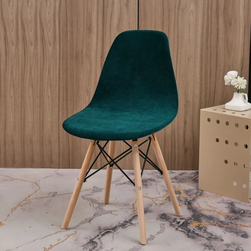 Funda de terciopelo para silla, cubierta elástica de Color sólido, redonda, nórdica, para asiento de comedor, hogar, Hotel, fiesta, banquete, 2024