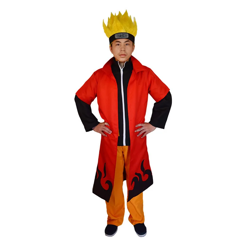 زي تنكري للهالوين من الجيل الرابع والسادس من ناروتو، رداء أداء برتقالي وأبيض للنساء، ملابس للعروض المسرحية