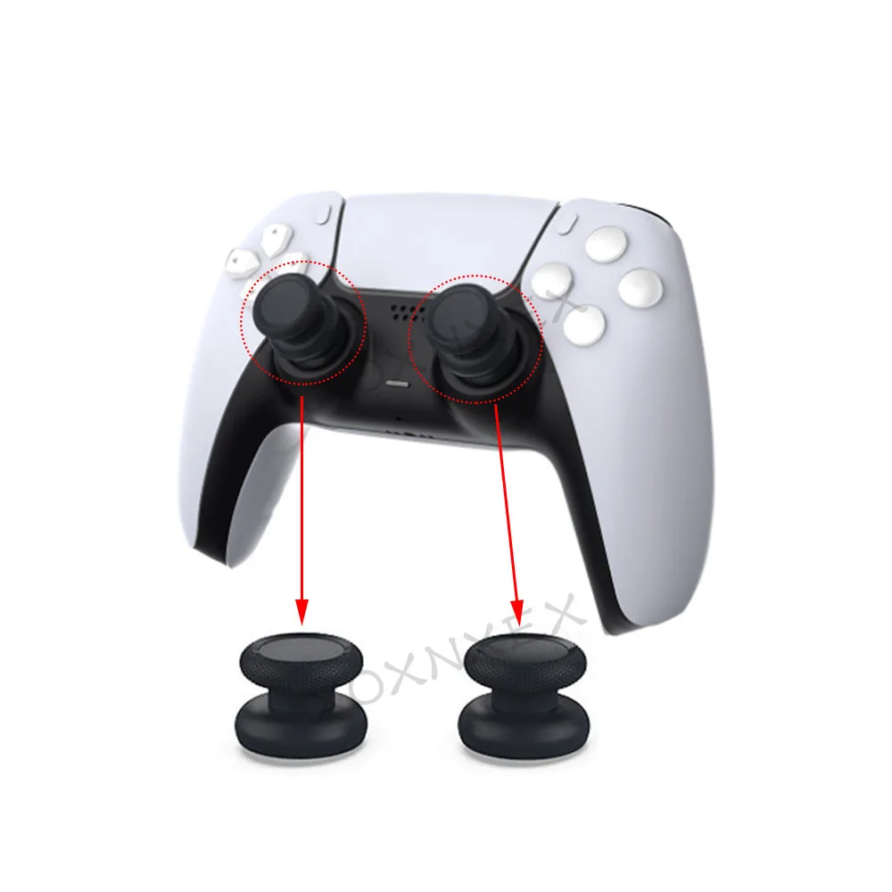ฝาปิดคันโยกหัวแม่มือ1เซ็ตใช้สำหรับเปลี่ยนจอยควบคุมเกมจอยสติ๊กอะนาล็อกซิลิโคนกันลื่นสำหรับ PS5ไม้นิ้วหัวแม่มือยกสูง