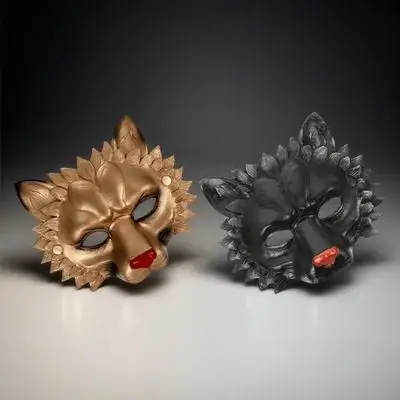 

2Pcs Lion Masks PU Foam 3D Design Comfortable Fit for Halloween Party Masquerade Costume Adult Kids Lion Mask Animal Half Mask