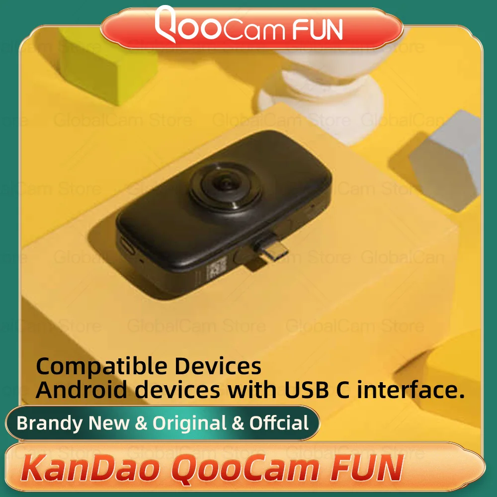 KanDao QooCam FUN Vlog Camera - SuperSteady, 360° viewing Lens, Panoramic Call,  Support RTMP and RTMPS,