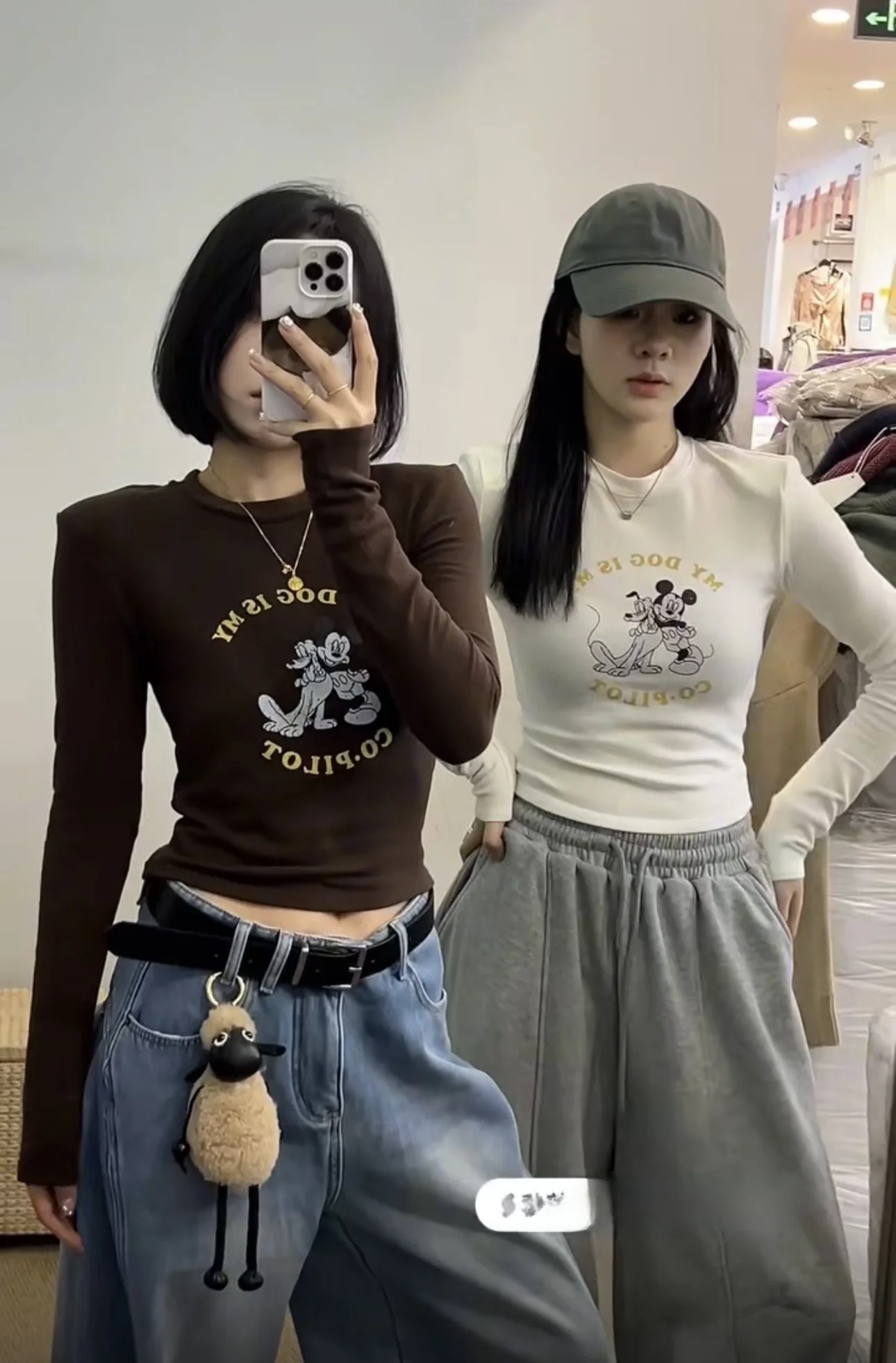 

Korean Sle Fce Lined Long Sve T-irt Women's round Ne Padded oulder Base Layer Commute Faion Winter Thiened ...