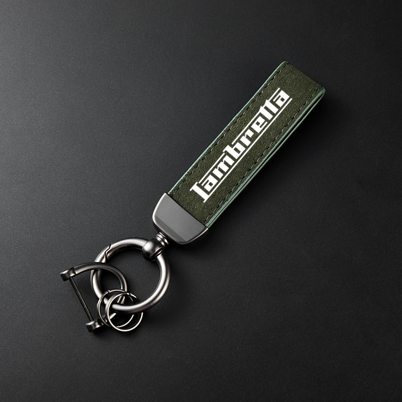 Lambretta G350 X300 V125 V200 V50 X125 액세서리 고급 가죽 스웨이드 키체인 오토바이 키링