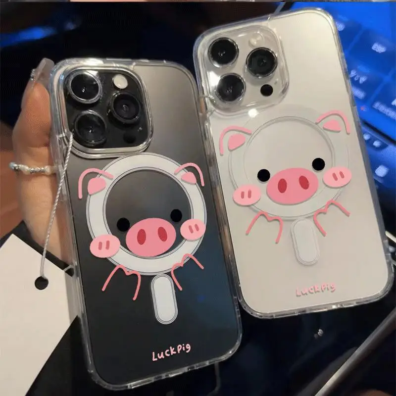 Piggy expression magnetic For Magsafe phone case for Samsung Galaxy A57 A56 A55 A37 A36 A26 A25 A17 A16 A15 A54 A05 A05S cover
