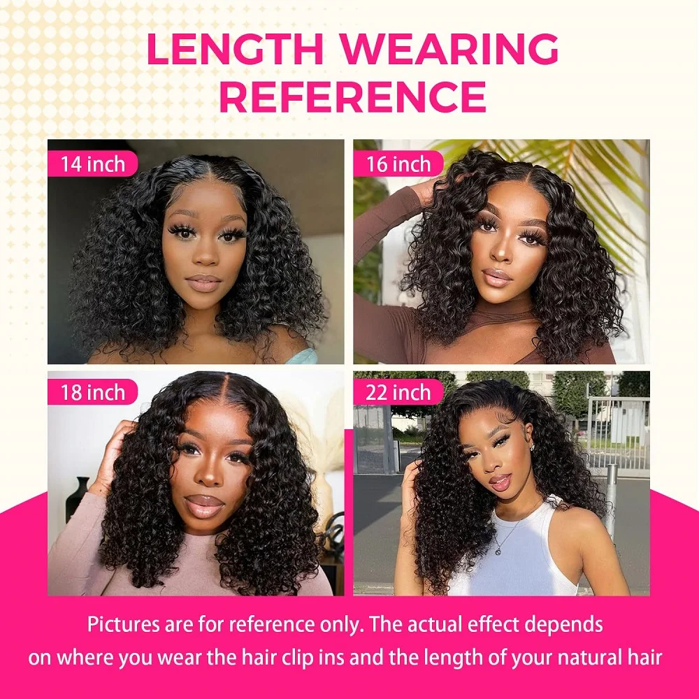 موجة عميقة كليب ins وصلات شعر شعر بشري حقيقي سلس كليب في ملحقات للنساء 8 قطعة 100 جرام شعر ريمي تمديد