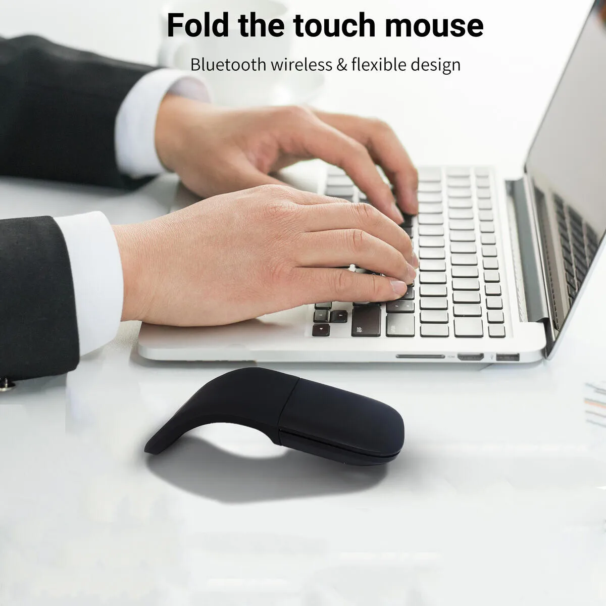 Foldable ARC Touch Wireless Mouse Bluetooth/2.4G Silent Ergonomic Slim Portable Mice for Computer iPad Surface Mac Mobile Office