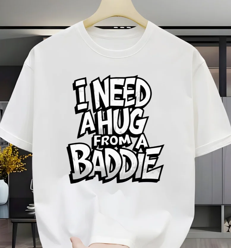 2026 Popular Styles Men'S Casual Short-Sleeve Crew Neck T-Shirt I Need A Bad Hug Short-Sleeve Casual T-Shirt  Stretchy T-Shirt