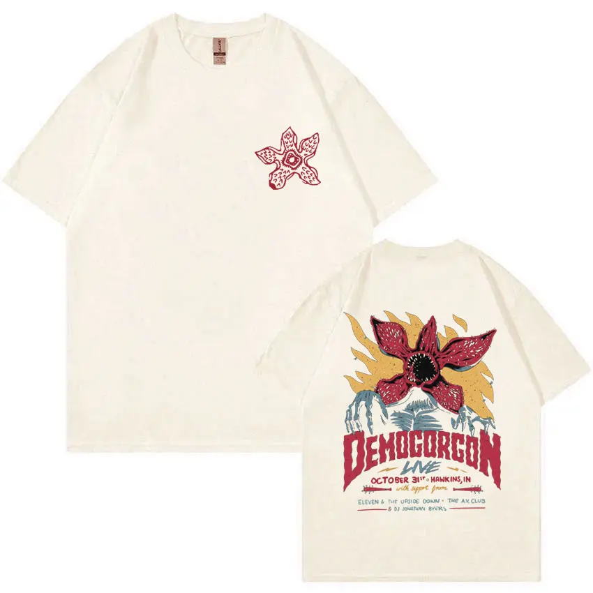 Eddie Munson The Demogorgon T-shirt Cannibal Flower Monster Graphic T-shirts Men Women Vintage Oversized T Shirts Short Sleeve