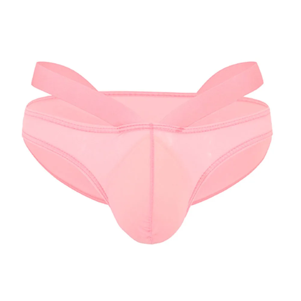 Men Solid Color Ice Silk Breathable Pouch Underwear Underpants Panties Briefs Low Waist Men's Underwear Briefs Slip For Men