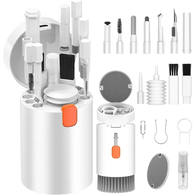 Kit de Limpieza Multifuncional 20 en 1, Apto para Dispositivos Electrónicos |     Cepillo de limpieza para teclado, kit de limpieza para auriculares AirPods, herramienta multifuncional para limpiar portátiles, auriculares, cámaras, teléfonos móviles, colo