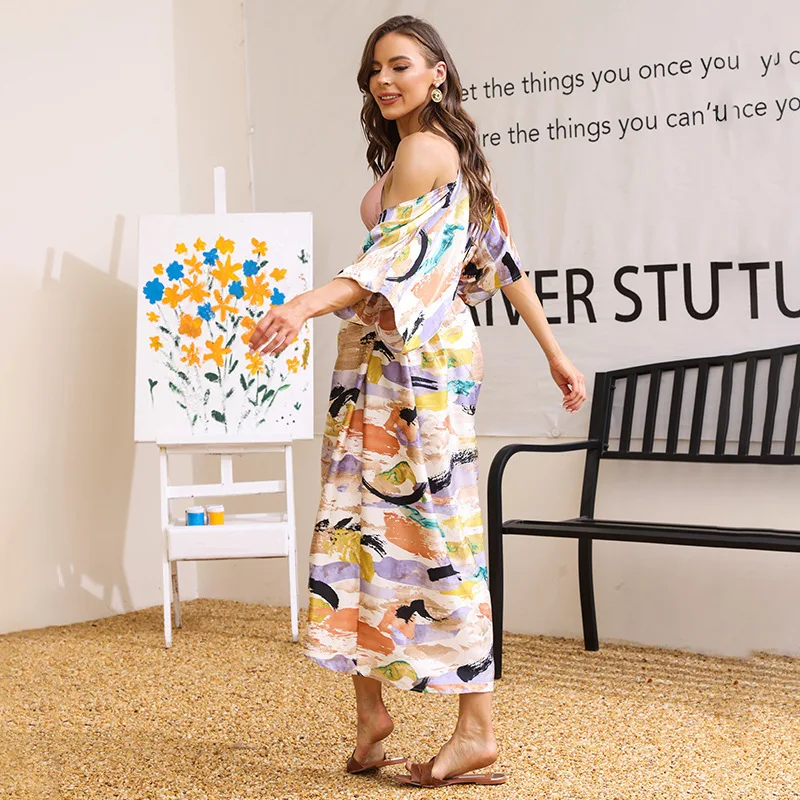 Sommer Neue Outwear Freizeit Urlaub Druck Strand Bikini Badeanzug Cover Up Sonnenschutz Kleid Strickjacke