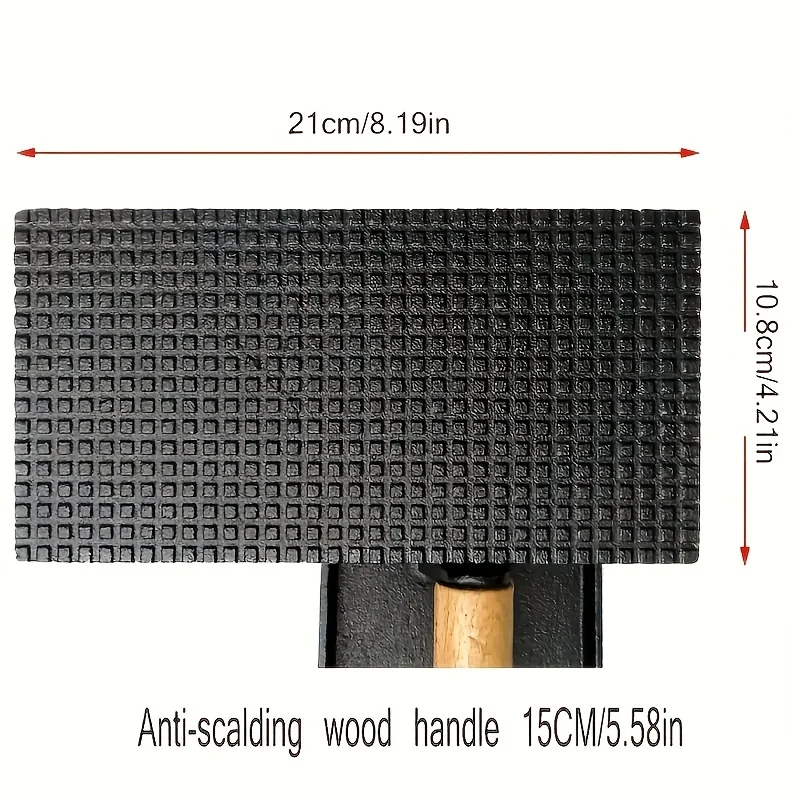 1 مكبس شواية حديدية، مكبس شواية مستدير من الحديد الزهر، مناسب للشوايات المسطحة، مكبس همبرغر مستطيل، مكبس طعام شريحة لحم #4