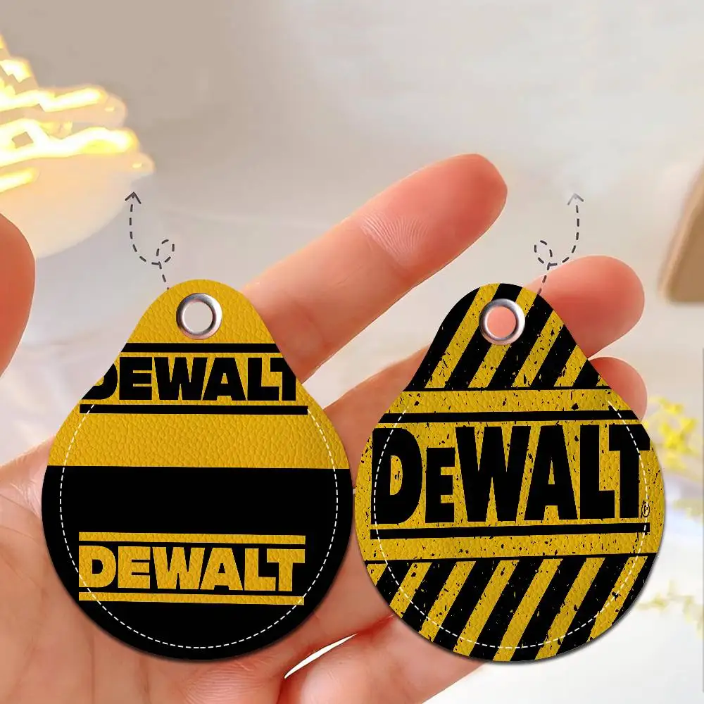 D-DEWALTS الرجال والنساء العالمي مانع االصدأ المفاتيح بو الجلود حامل بطاقة الوصول قطرة مفتاح العلامة الدائري
