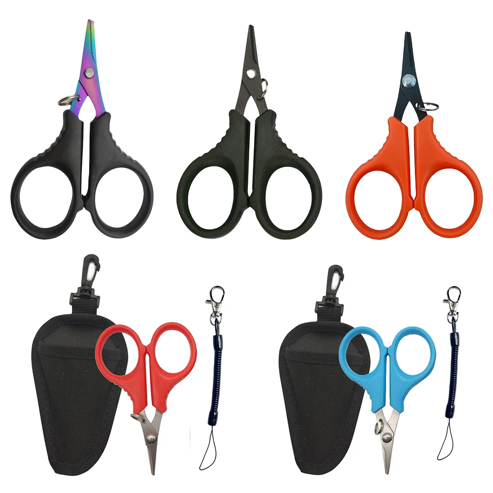 1pcs Multifunction Fishing Scissors Pliers for Cutting PE Braided Wire Outdoor Fishing Tool Accessories Included Lanyard Clasp