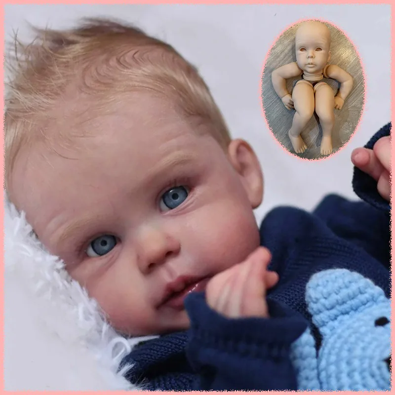 19Inch Reborn Roberto Doll Kit Unfinished Unpainted Blank DIY Doll Parts With Cloth Body and Random Eyes Collectible Art Doll